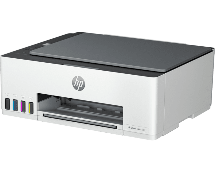 Imprimante Multifonction HP Smart Tank 580 – Couleur, Wi-Fi, USB 2.0, Bluetooth LE, Gris