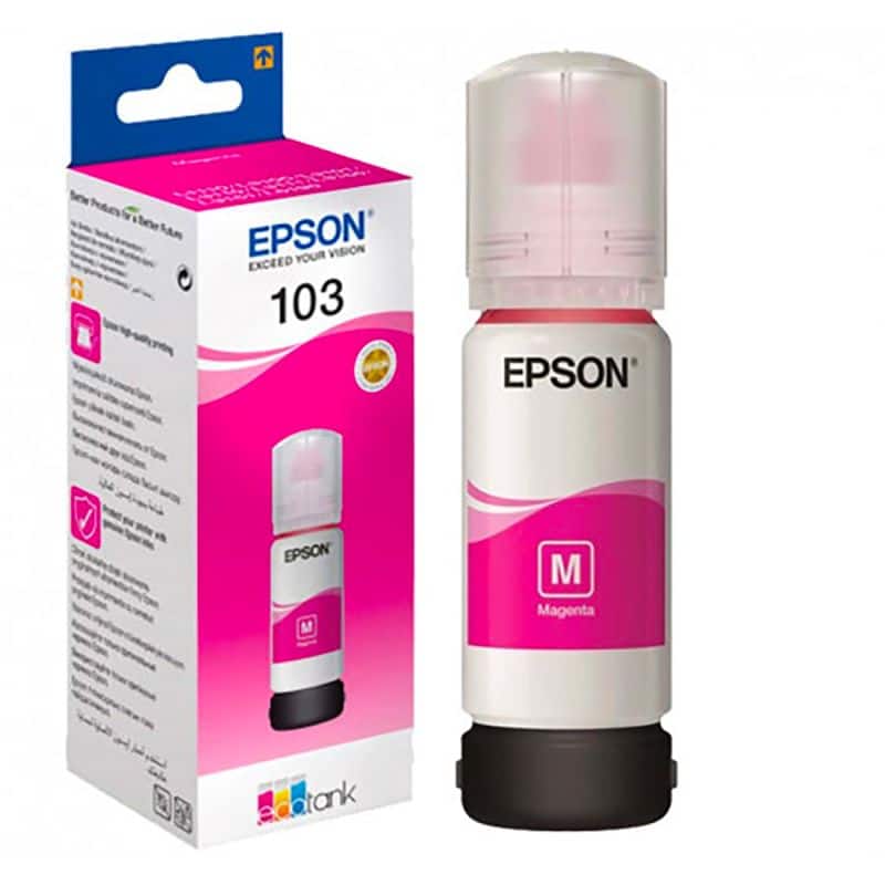 Bouteille d'Encre Epson 103 Magenta – Recharge Originale EcoTank 65ml