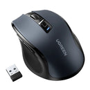 Souris Sans Fil UGREEN 2.4GHz – Portée 10m, 4000 DPI Réglable, Clic Silencieux, Gris & Noir