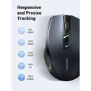 Souris Sans Fil UGREEN 2.4GHz – Portée 10m, 4000 DPI Réglable, Clic Silencieux, Gris & Noir
