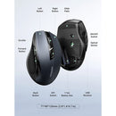Souris Sans Fil UGREEN 2.4GHz – Portée 10m, 4000 DPI Réglable, Clic Silencieux, Gris & Noir