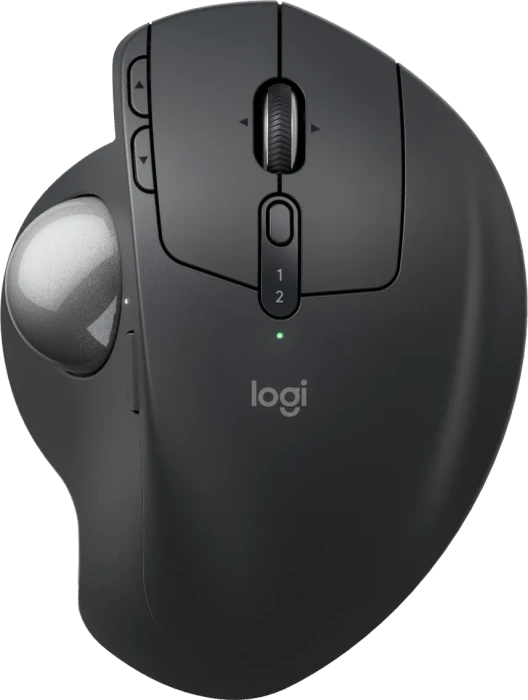 Logitech MX Ergo S – Souris Trackball Sans Fil Ergonomique, Bluetooth & 2.4GHz, Graphite