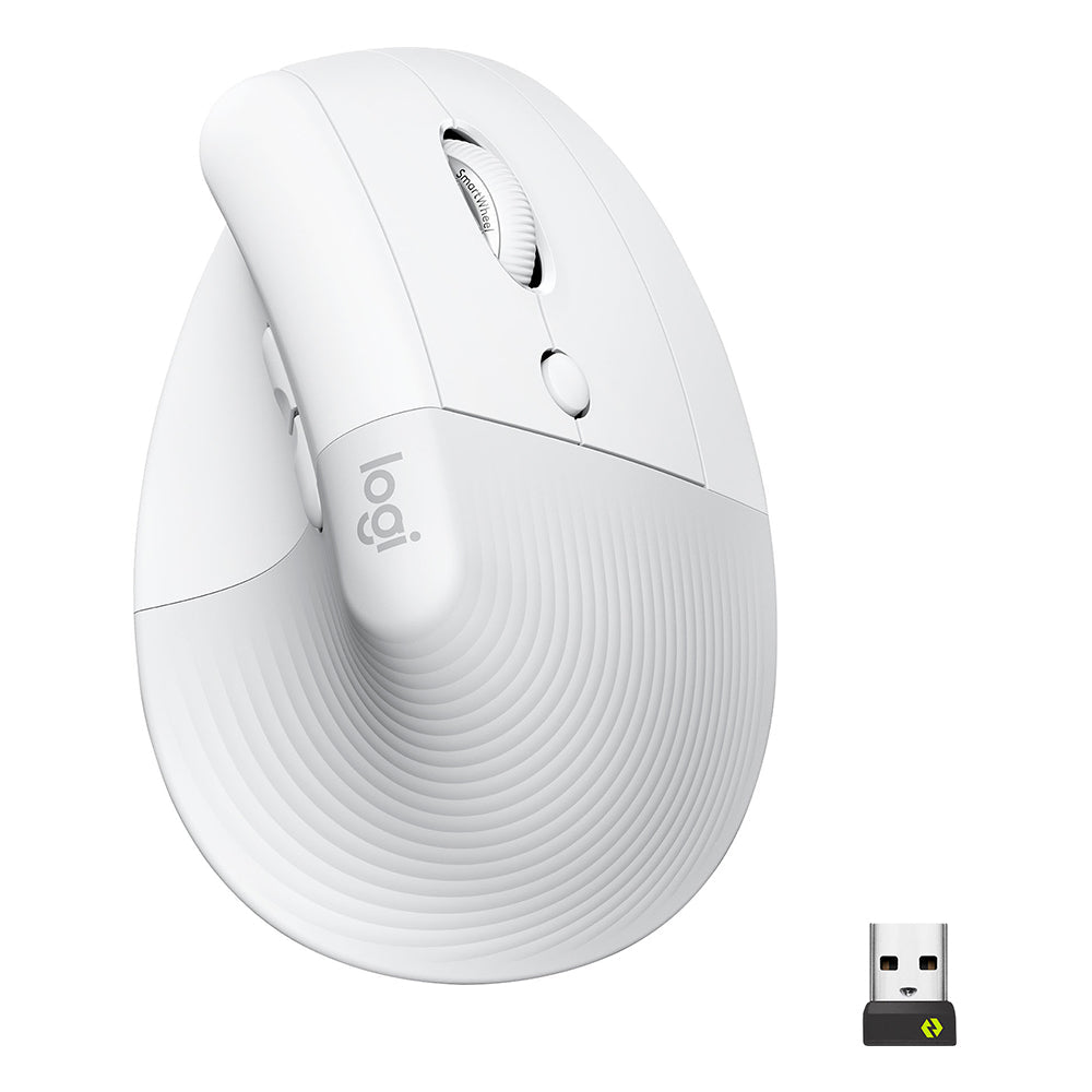 Souris Ergonomique Verticale Logitech Lift – Bluetooth & Logi Bolt, Blanc (Off-White)