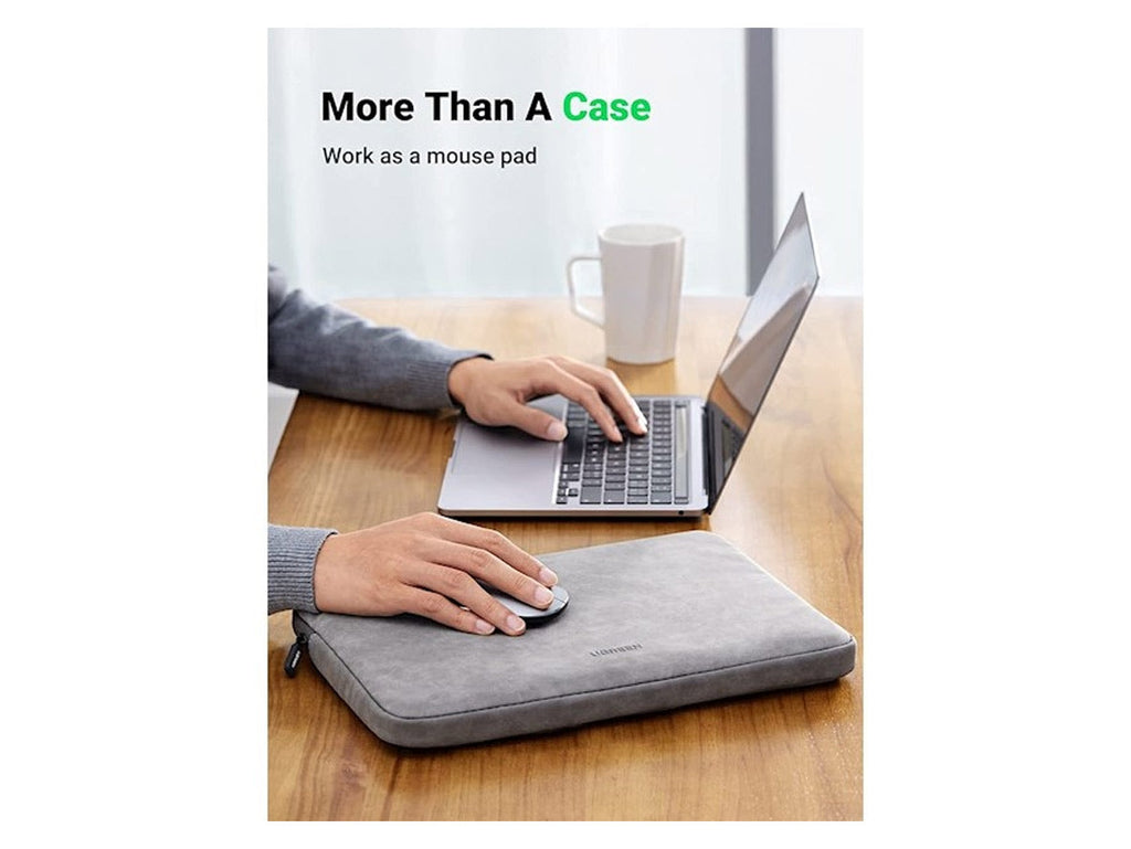 Housse de Protection UGREEN pour PC Portable 14-14.9" – Revêtement Imperméable, Intérieur Doux Antichoc, Gris/Noir