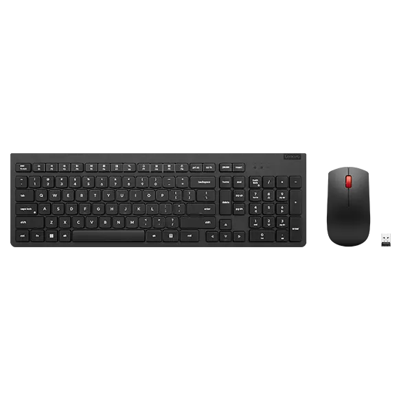 Pack Lenovo Essential Wireless Gen 2 – Clavier et Souris Sans Fil, AZERTY Français, Noir