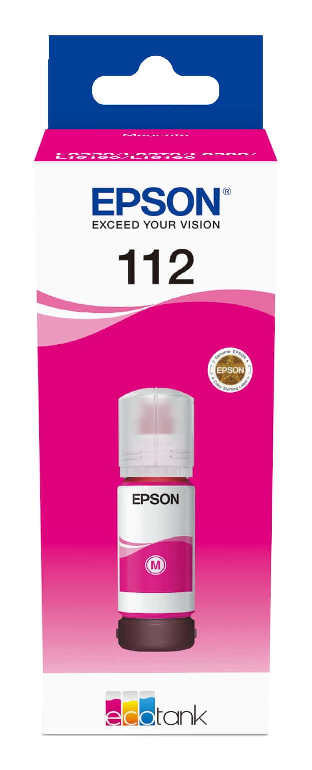 Bouteille d'Encre Epson 112 Magenta – Encre Pigmentaire EcoTank 70ml