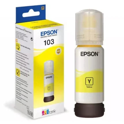 Bouteille d'Encre Epson 103 Jaune – Recharge Originale EcoTank 65ml