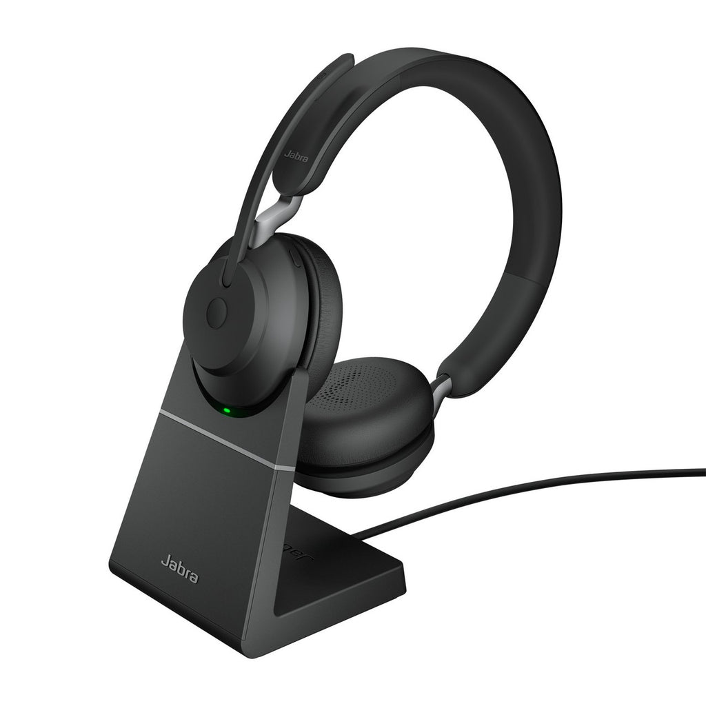 Jabra Evolve 65 SE MS Stereo – Casque Sans Fil Bluetooth, Certifié Microsoft Teams, avec Adaptateur Link 380a USB-A, Noir