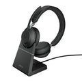 Jabra Evolve 65 SE MS Stereo – Casque Sans Fil Bluetooth, Adaptateur USB Link 380, Certifié Microsoft Teams, Double Connectivité