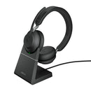 Jabra Evolve 65 SE MS Stereo – Casque Sans Fil Bluetooth, Adaptateur USB Link 380, Certifié Microsoft Teams, Double Connectivité