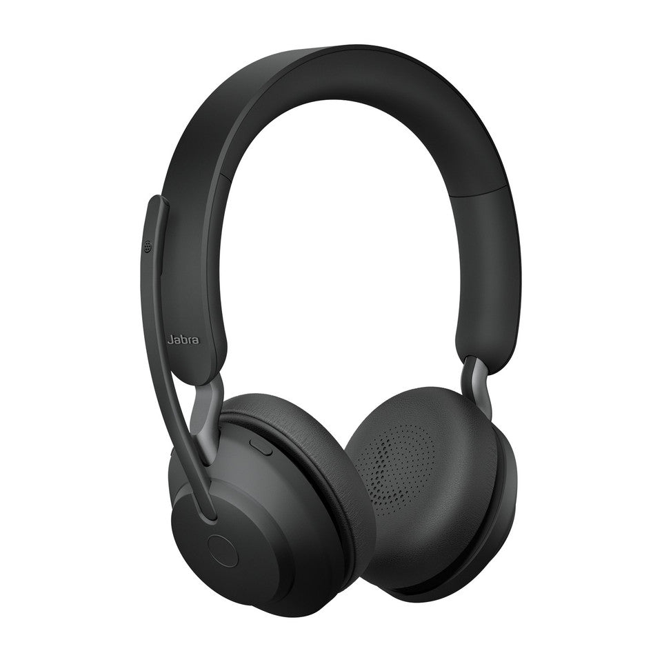 Jabra Evolve 65 SE MS Stereo – Casque Sans Fil Bluetooth, Certifié Microsoft Teams, avec Adaptateur Link 380a USB-A, Noir