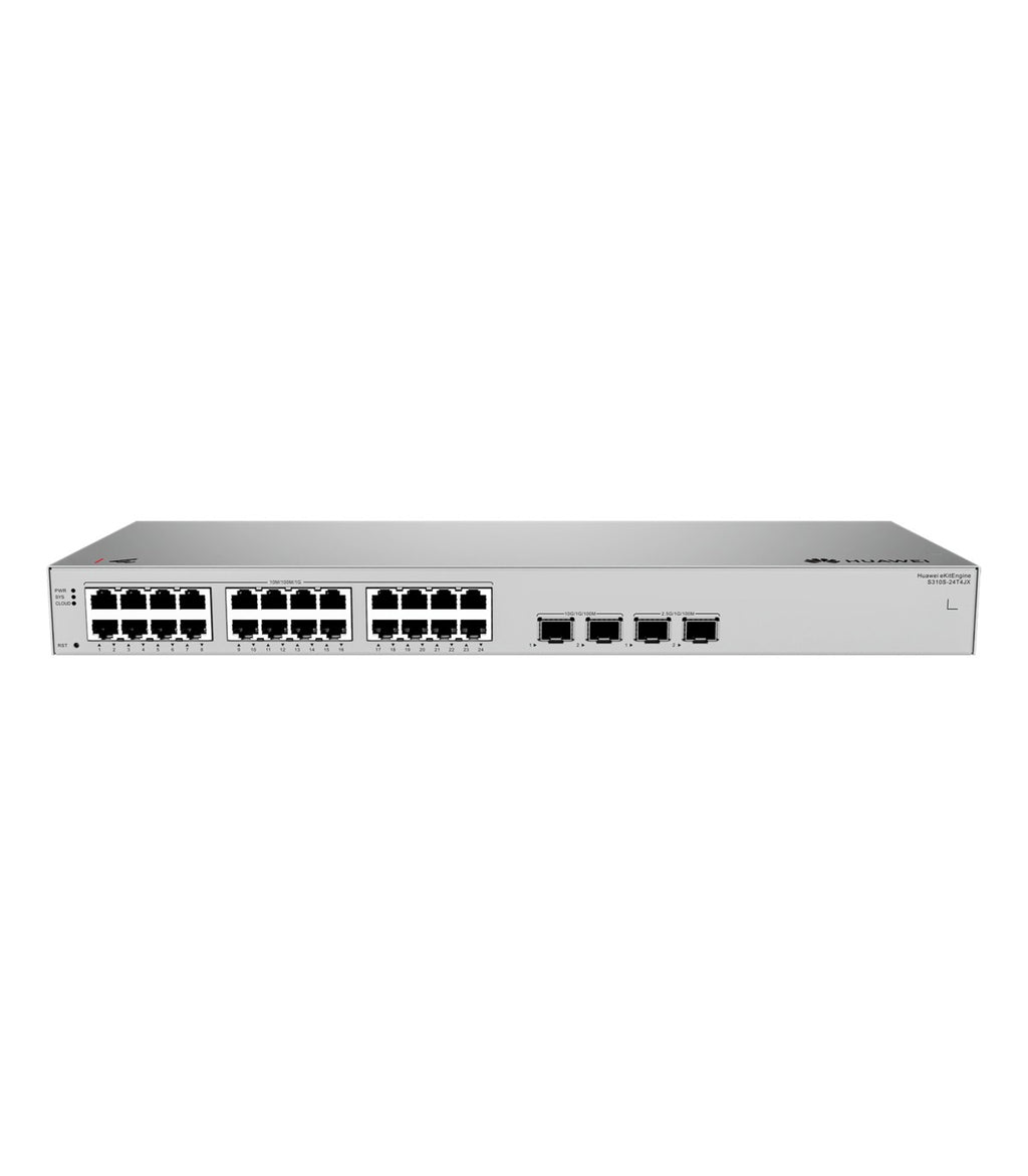 Huawei S310S-24T4JX – Switch 24 Ports Gigabit, 2 Ports 10GE SFP+ et 2 Ports 2.5GE SFP Fanless