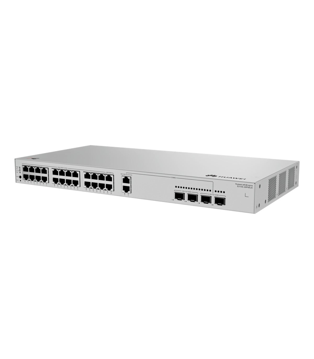 Huawei S310S-26PN4JX – Switch 26 Ports PoE+ (400W), 2 Combo 2.5G et 2 SFP+ 10GE